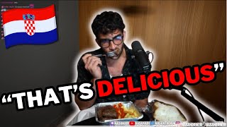 TRYING CROATIAN FOOD  Hasanabi food review [upl. by Oruhtra]