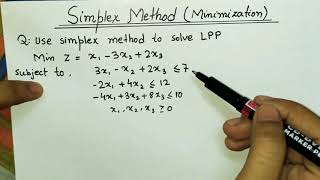 Lec 7 Simplex Method Minimization Problem In Hindi  Solve an Example [upl. by Noislla778]