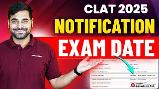 CLAT 2025 Exam Date Announced by CLAT Consortium Update  CLAT 2025 Date Confirmed [upl. by Estey]