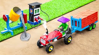 40 MINUTES diy tractor mini petrol pump science project salvage heavy loading rickshaw [upl. by Auerbach]