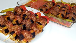 Şişte Patlıcan Kebap Nasıl Yapılır 😋 Köfteli Patlıcan Kebabı Fırın Yemekleri Nefis Yemek Tarifleri [upl. by Neeluj]