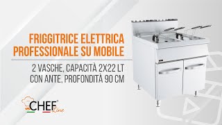 Friggitrice Elettrica Professionale Profondità 90 cm 2 vasche CHFG2222EGT9EKO  Chefline [upl. by Retrak]