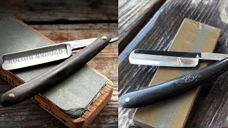 Straight Razor Honing  🏴󠁧󠁢󠁷󠁬󠁳󠁿 Nantlle Valley Stone  Welsh Slate and 🇸🇰 Rozutec Slovakian Natural [upl. by Suilmann226]