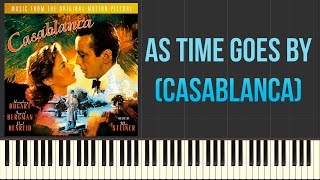 As Time Goes By Casablanca Piano Tutorial Synthesia [upl. by Aihsatal]