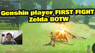 Genshin player FIRST FIGHT in Zelda Breath Of The Wild [upl. by Ailalue]