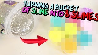 1 STORE BOUGHT SLIME BUCKET INTO 8 HOME MADE SLIMES Slimeatory 484 [upl. by Emyaj908]