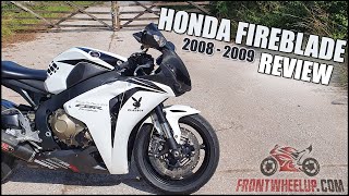 Honda Fireblade Review 2008  2009 CBR 1000 RR RR8  FrontWheelUpcom [upl. by Ennirok]