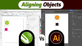 CorelDraw 2024 Vs Illustrator CC  Aligning Objects to Artboard Edge or Selection [upl. by Sholes]