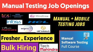 WHF Testing Jobs  Manual Testing Jobs Opening For Fresher and experience  QA Manual Mobile Testing [upl. by Nellie]