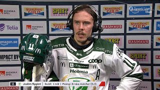 Joakim Nygård efter första perioden  Intervju  Frölunda HC  Färjestad BK  20241121 [upl. by Adachi]