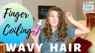 Finger Coiling Wavy Hair 2A 2B 2C Hair  Will this work [upl. by Ahsinut]