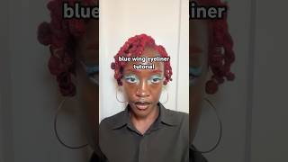 Blue Wing Eyeliner tutorial💙 makeuptutorial emomakeup avantgarde eyelinertutorialmorute fyp [upl. by Reivad]