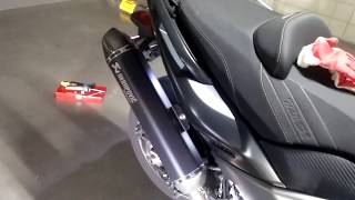 TMAX 530 Full System with Black Akrapovic Muffler Exhaust [upl. by Moureaux]