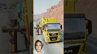 mixed colour truck vs log tarpcementtruck crash gaming automobile shortvideo [upl. by Lexerd]