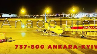 Trip Report Anadolujet Boeing 737800 Economy Review AnkaraKyiv Redeye [upl. by Llemar]