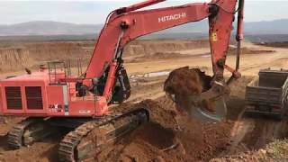 Hitachi Zaxis 670LC Excavator Loading Trucks With 3 Passes [upl. by Nowaj524]