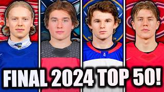 FINAL 2024 NHL DRAFT RANKINGS FULL Top 50 Scouting Reports amp Highlights [upl. by Maag]