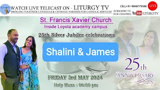 SHALINI amp JAMES  SILVER WEDDING HOLY MASS 6PM  ST FRANCIS XAVIER CHURCH  3524 [upl. by Swen593]