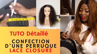 TUTO CONFECTION DUNE PERRUQUE CLOSURE A LA MACHINE détail et astuce [upl. by Sivaj187]