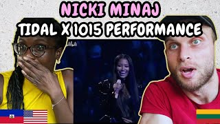 REACTION TO Nicki Minaj  Live Performance at Tidal X 1015  FIRST TIME WATCHING [upl. by Torrin]