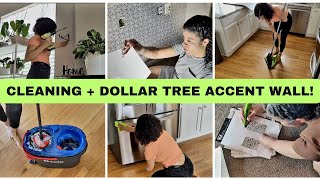 NEW  DOLLAR TREE ACCENT WALL  HUGE KITCHEN CLEAN  BUDGET FRIENDLY WALL PLANTERS  MORE [upl. by Gwyn]