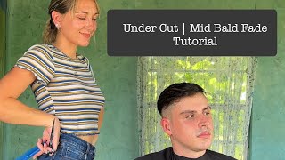 Under Cut  Mid Bald Fade Tutorial [upl. by Dixil]