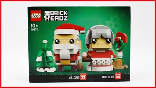 LEGO BrickHeadz 40274 Mr amp Mrs Claus Speed Build [upl. by Derriey]