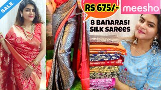 Meesho Banarasi Sarees Haul  Meesho Silk Sarees 2021  Affordable Banarasi Sarees Online  Meesho [upl. by Mitchael]