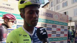 Biniam Girmay  Interview at the start  MilanoSanremo 2024 [upl. by Issiah]