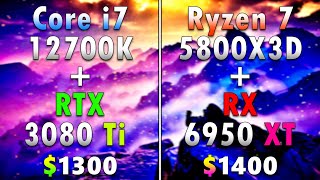 Core i7 12700K  RTX 3080 Ti vs Ryzen 7 5800X3D  RX 6950 XT  PC Gaming Tested [upl. by Larrad]