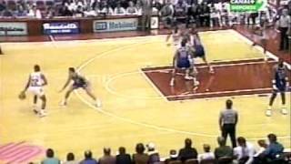 Houston Rockets vs NJ Nets Olajuwon vs Petrovic [upl. by Humfried]