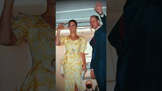 Catherine leaving the Bahamas with Prince William and wearing a 80s inspired yellow dress in 2022 [upl. by Amlet]