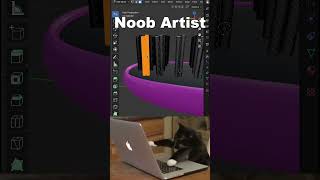 Noob vs Pro artist making a hairbrush blendertutorial blender blendercommunity blender3d b3d [upl. by Tavia]