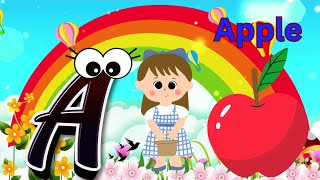 A FOR APPLEABCD ALPHABETS RHYMESUPPERCASECAPITAL LETTERPRESCHOOL LEARNING [upl. by Iinde]