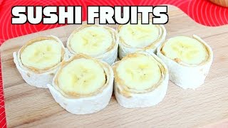 MERIENDAS FACILES PARA NIÑOS Sushi Fruit Banana  QUICK SNACKS FOR KIDS Sushi Fruit Banana [upl. by Yeniar956]