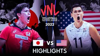 LEGENDARY MATCH  JAPAN vs USA  Mens VNL 2022 [upl. by Silrac796]