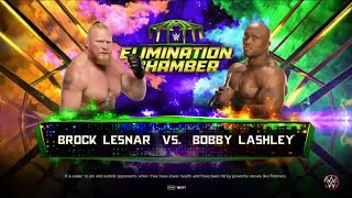 WWE Elimination Chamber 2023 Brock Lesnar vs Bobby Lashley WWE 2K23 [upl. by Darees764]