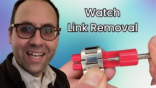 How to remove links from watch bracelet strap using cheap link Removal tool [upl. by Kcira]