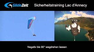 Einseitige Strömungsabrisse Manövervideo GlideZeit Sicherheitstraining Lac dAnnecy [upl. by Macegan]