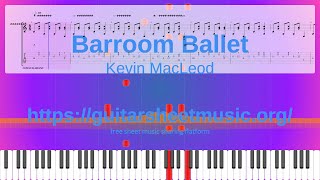 Barroom Ballet Sheet Music Free Kevin Macleod Synthesia Piano [upl. by Yelsiap]