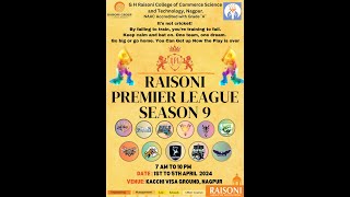 RAISONI PREMIER LEAGUE 2024 SEASON 9  PART 2  DAY 2  WDZ LIVE [upl. by Ardnossac]