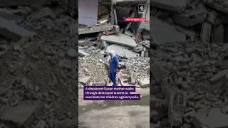 Gaza mother walks through rubble to vaccinate children [upl. by Musa]