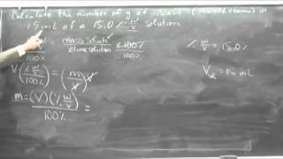 Calculate Mass of Solute in wv Solution 001 [upl. by Brigit]