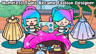 👗Homeless Twins Became Famous Fashion Designer👗  Rainbow hair  Toca Boca  Toca Life Story [upl. by Isacco]