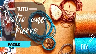 TUTORIEL en MICRO MACRAMÉ 💎 Comment sertir une pierre • Macrame How to wrap a stone cabochon [upl. by Fish300]