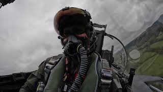 F15E Strike Eagle Cockpit View of flying through the Mach Loop [upl. by Caryn]