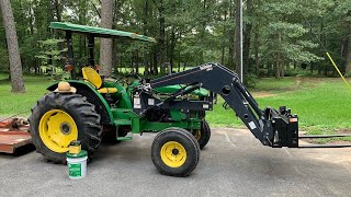 John Deere 5310 Tractor Hydraulic Oil Service [upl. by Nauqyt533]