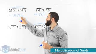 Maths Online  Multiplying Surds [upl. by Kresic339]