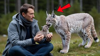 A Lynx Gave Her Cub To A Man And Began To Cry Then He Did Something Incredible [upl. by Ardnwahs706]