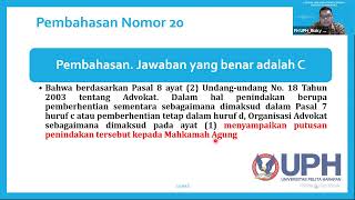 Latihan Soal Ujian Profesi Hukum Advokat di Indonesia Bagian 4Keadvokatan [upl. by Russon]